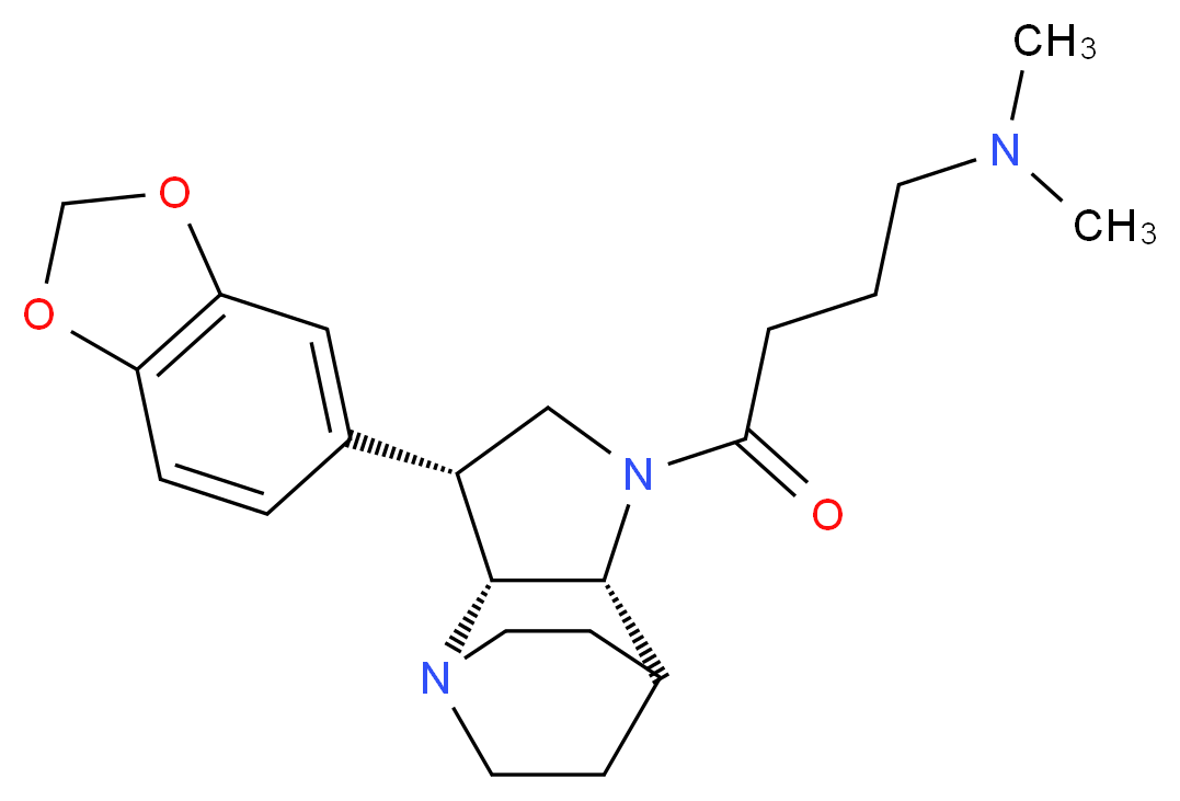 4-[(3R*,3aR*,7aR*)-3-(1,3-benzodioxol-5-yl)hexahydro-4,7-ethanopyrrolo[3,2-b]pyridin-1(2H)-yl]-N,N-dimethyl-4-oxobutan-1-amine_分子结构_CAS_)