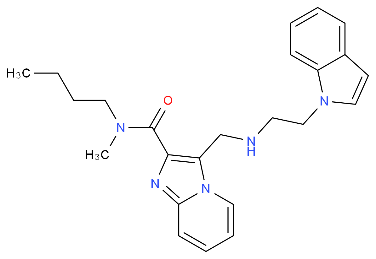 N-butyl-3-({[2-(1H-indol-1-yl)ethyl]amino}methyl)-N-methylimidazo[1,2-a]pyridine-2-carboxamide_分子结构_CAS_)