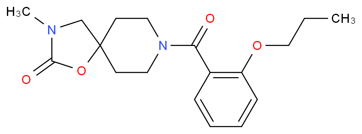 3-methyl-8-(2-propoxybenzoyl)-1-oxa-3,8-diazaspiro[4.5]decan-2-one_分子结构_CAS_)