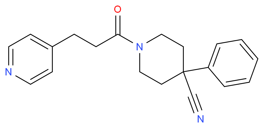 4-phenyl-1-(3-pyridin-4-ylpropanoyl)piperidine-4-carbonitrile_分子结构_CAS_)