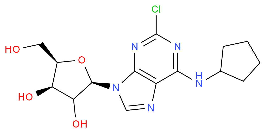 2-Chloro-N6-cyclopentyl Adenosine_分子结构_CAS_37739-05-2)