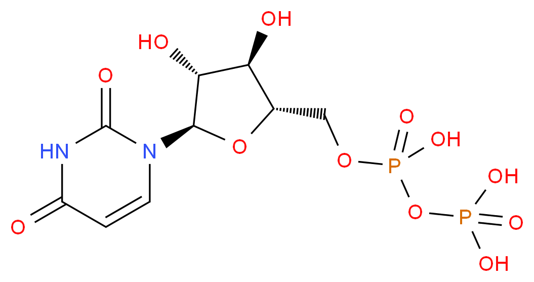 [({[(2S,3R,4R,5R)-5-(2,4-dioxo-1,2,3,4-tetrahydropyrimidin-1-yl)-3,4-dihydroxyoxolan-2-yl]methoxy}(hydroxy)phosphoryl)oxy]phosphonic acid_分子结构_CAS_58-98-0