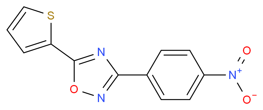 3-(4-nitrophenyl)-5-(thiophen-2-yl)-1,2,4-oxadiazole_分子结构_CAS_54608-96-7
