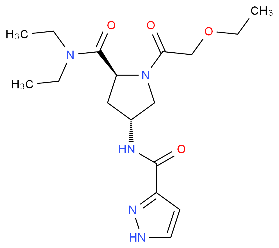 (4R)-1-(ethoxyacetyl)-N,N-diethyl-4-[(1H-pyrazol-3-ylcarbonyl)amino]-L-prolinamide_分子结构_CAS_)