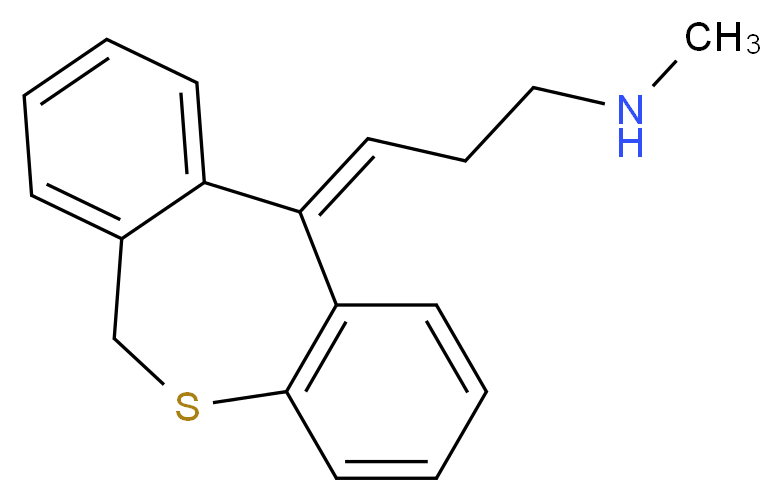 methyl({3-[(2Z)-9-thiatricyclo[9.4.0.0<sup>3</sup>,<sup>8</sup>]pentadeca-1(11),3(8),4,6,12,14-hexaen-2-ylidene]propyl})amine_分子结构_CAS_1154-09-2