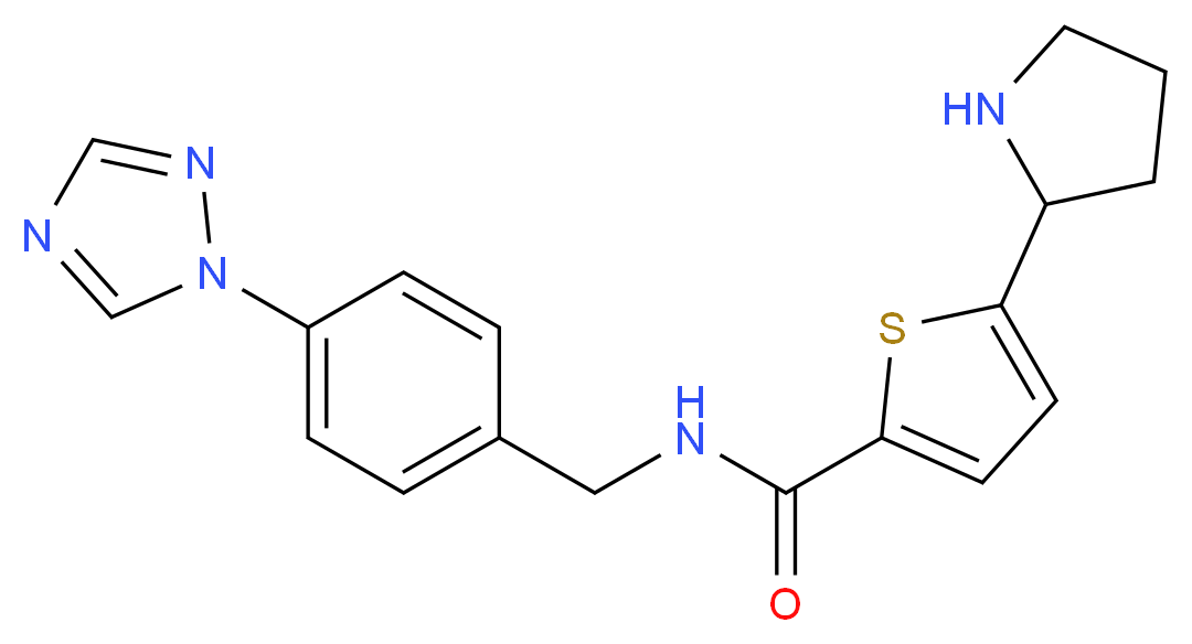 5-(2-pyrrolidinyl)-N-[4-(1H-1,2,4-triazol-1-yl)benzyl]-2-thiophenecarboxamide_分子结构_CAS_)