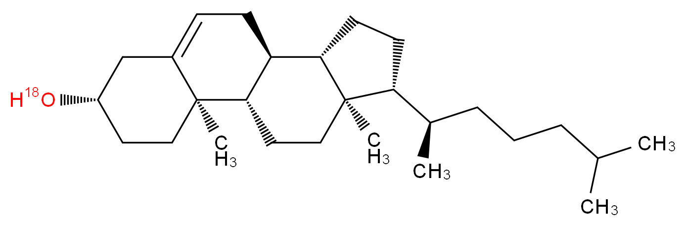 (1S,2R,5S,10S,11S,14R,15R)-2,15-dimethyl-14-[(2R)-6-methylheptan-2-yl]tetracyclo[8.7.0.0<sup>2</sup>,<sup>7</sup>.0<sup>1</sup><sup>1</sup>,<sup>1</sup><sup>5</sup>]heptadec-7-en-5-(<sup>1</sup><sup>8</sup>O)ol_分子结构_CAS_59613-51-3