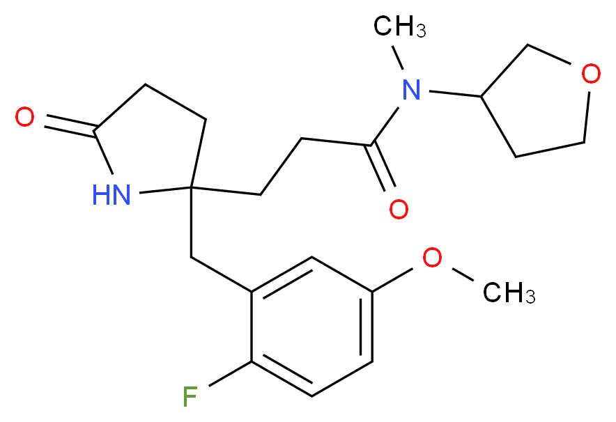 3-[2-(2-fluoro-5-methoxybenzyl)-5-oxo-2-pyrrolidinyl]-N-methyl-N-(tetrahydro-3-furanyl)propanamide_分子结构_CAS_)
