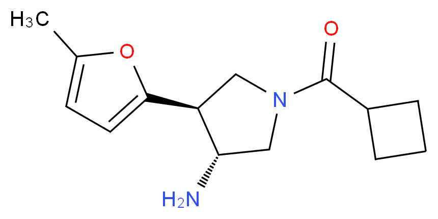(3R*,4S*)-1-(cyclobutylcarbonyl)-4-(5-methyl-2-furyl)-3-pyrrolidinamine_分子结构_CAS_)