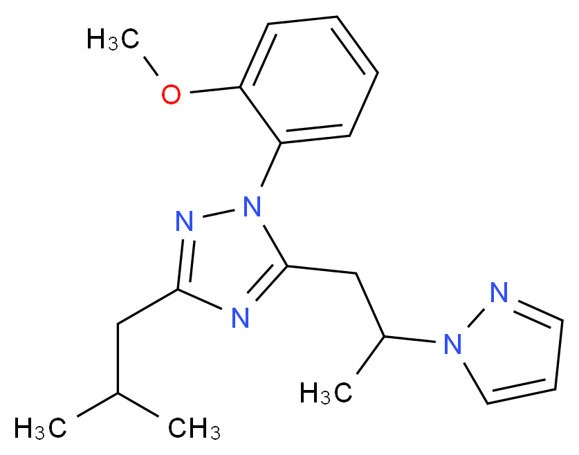 3-isobutyl-1-(2-methoxyphenyl)-5-[2-(1H-pyrazol-1-yl)propyl]-1H-1,2,4-triazole_分子结构_CAS_)