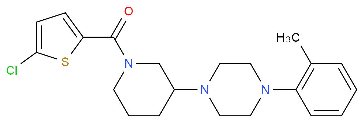 1-{1-[(5-chloro-2-thienyl)carbonyl]-3-piperidinyl}-4-(2-methylphenyl)piperazine_分子结构_CAS_)