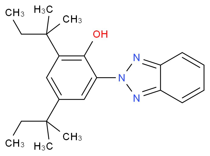 2-(2H-1,2,3-benzotriazol-2-yl)-4,6-bis(2-methylbutan-2-yl)phenol_分子结构_CAS_25973-55-1