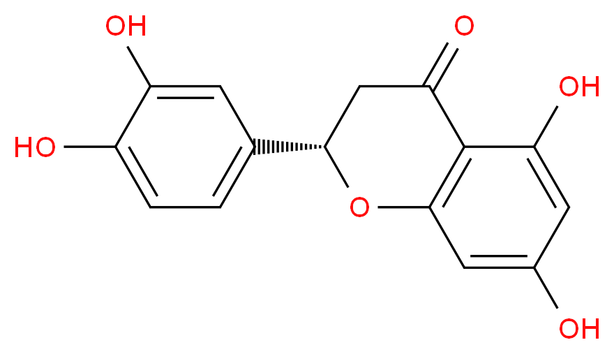 (2S)-2-(3,4-dihydroxyphenyl)-5,7-dihydroxy-3,4-dihydro-2H-1-benzopyran-4-one_分子结构_CAS_552-58-9