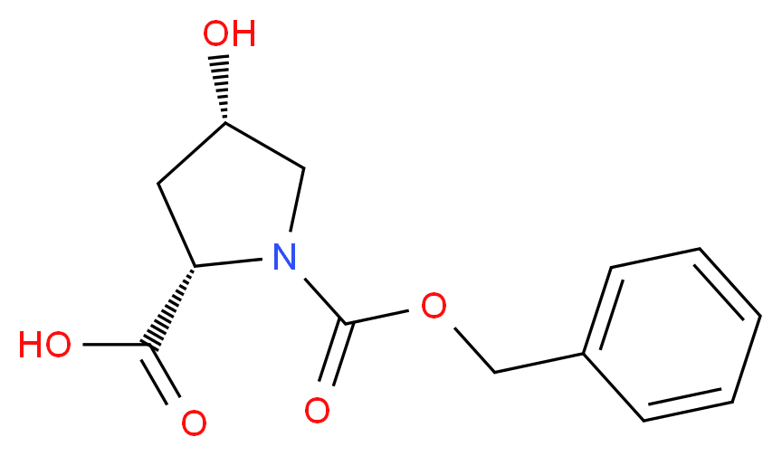 (2S,4S)-1-(Benzyloxycarbonyl)-4-hydroxypyrrolidine-2-carboxylic acid_分子结构_CAS_13504-86-4)