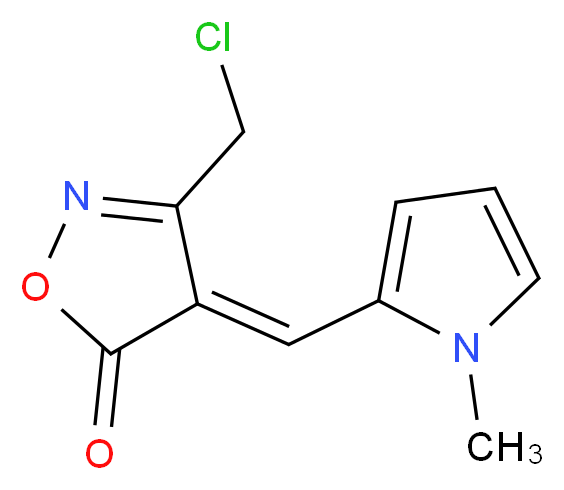 (4E)-3-(Chloromethyl)-4-[(1-methyl-1H-pyrrol-2-yl) methylene]isoxazol-5(4H)-one_分子结构_CAS_)