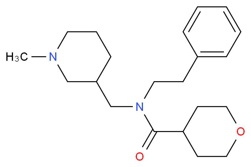 N-[(1-methyl-3-piperidinyl)methyl]-N-(2-phenylethyl)tetrahydro-2H-pyran-4-carboxamide_分子结构_CAS_)