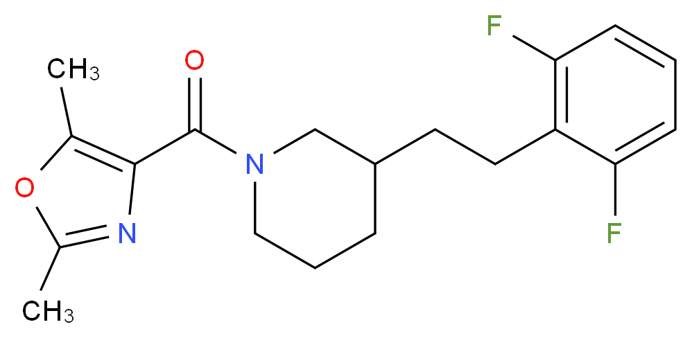3-[2-(2,6-difluorophenyl)ethyl]-1-[(2,5-dimethyl-1,3-oxazol-4-yl)carbonyl]piperidine_分子结构_CAS_)