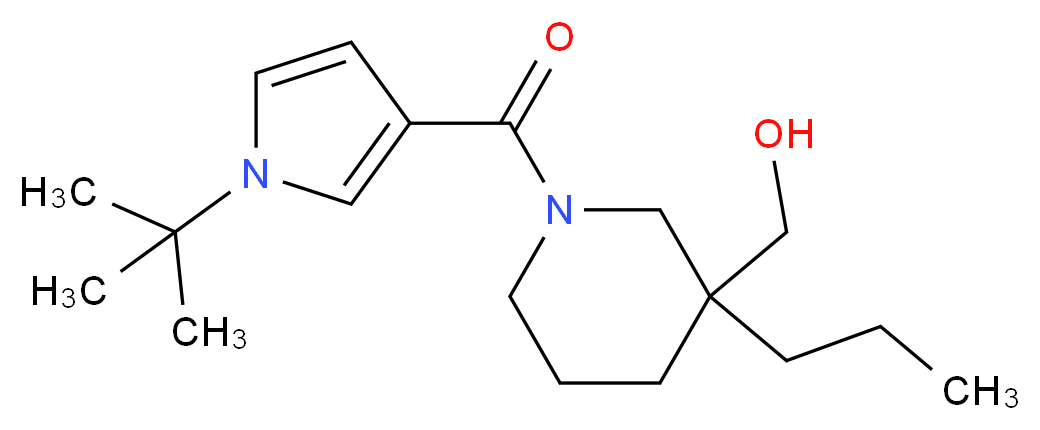 {1-[(1-tert-butyl-1H-pyrrol-3-yl)carbonyl]-3-propylpiperidin-3-yl}methanol_分子结构_CAS_)