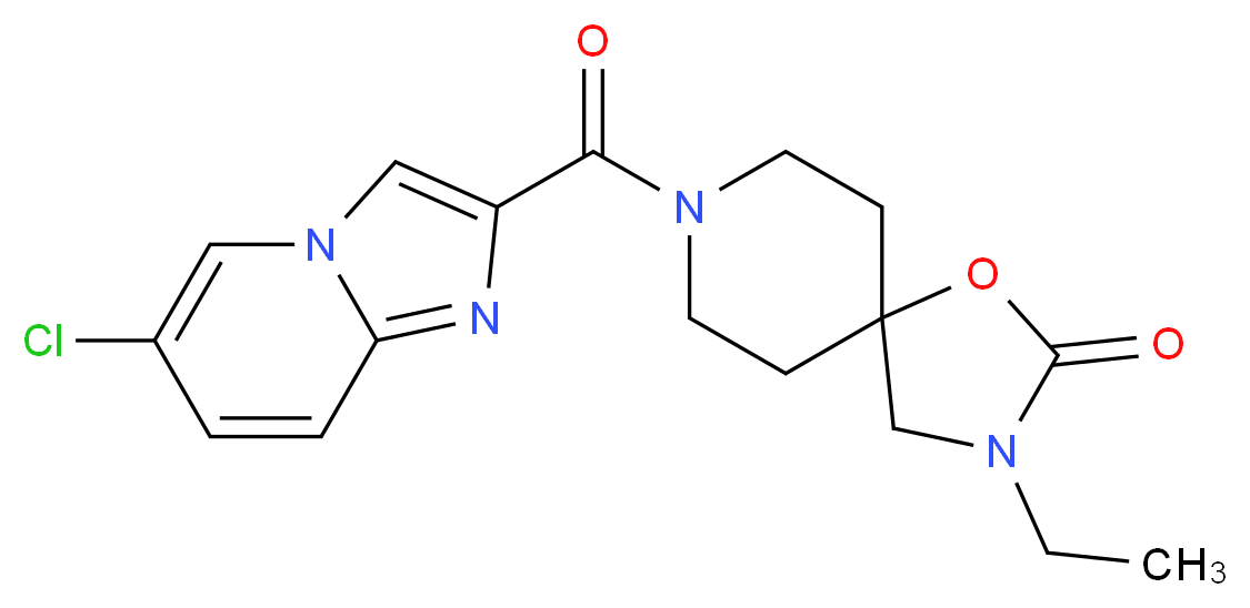 8-[(6-chloroimidazo[1,2-a]pyridin-2-yl)carbonyl]-3-ethyl-1-oxa-3,8-diazaspiro[4.5]decan-2-one_分子结构_CAS_)