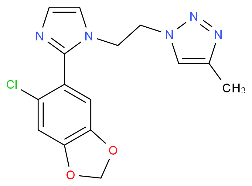 1-{2-[2-(6-chloro-1,3-benzodioxol-5-yl)-1H-imidazol-1-yl]ethyl}-4-methyl-1H-1,2,3-triazole_分子结构_CAS_)