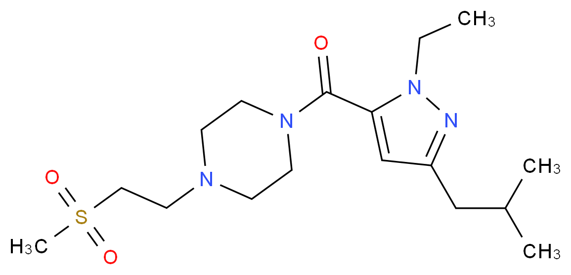1-[(1-ethyl-3-isobutyl-1H-pyrazol-5-yl)carbonyl]-4-[2-(methylsulfonyl)ethyl]piperazine_分子结构_CAS_)