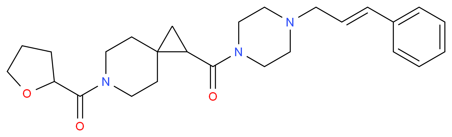 1-({4-[(2E)-3-phenyl-2-propen-1-yl]-1-piperazinyl}carbonyl)-6-(tetrahydro-2-furanylcarbonyl)-6-azaspiro[2.5]octane_分子结构_CAS_)