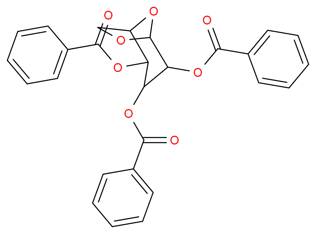 3,4-bis(benzoyloxy)-6,8-dioxabicyclo[3.2.1]octan-2-yl benzoate_分子结构_CAS_23567-05-7