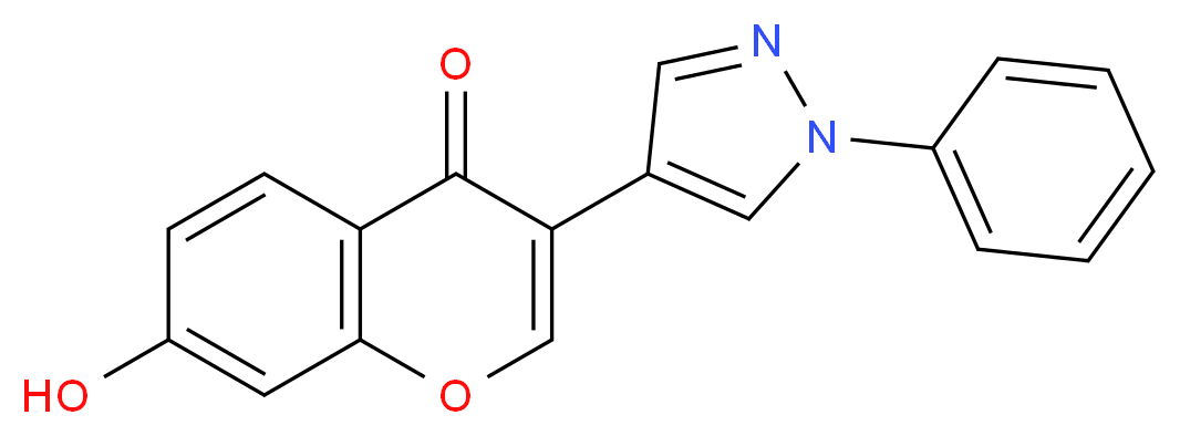 7-hydroxy-3-(1-phenyl-1H-pyrazol-4-yl)-4H-chromen-4-one_分子结构_CAS_61034-11-5