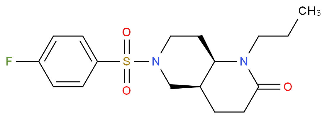 (4aS*,8aR*)-6-[(4-fluorophenyl)sulfonyl]-1-propyloctahydro-1,6-naphthyridin-2(1H)-one_分子结构_CAS_)