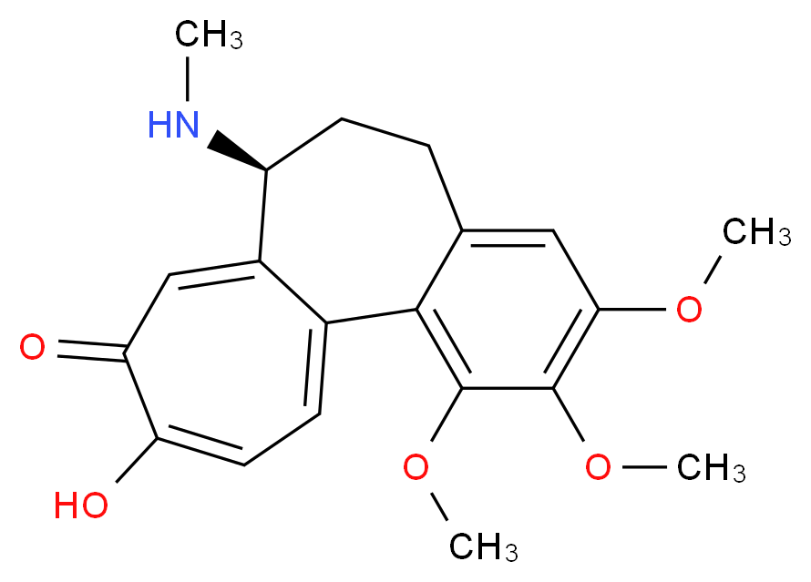 (10S)-14-hydroxy-3,4,5-trimethoxy-10-(methylamino)tricyclo[9.5.0.0<sup>2</sup>,<sup>7</sup>]hexadeca-1(16),2,4,6,11,14-hexaen-13-one_分子结构_CAS_518-11-6