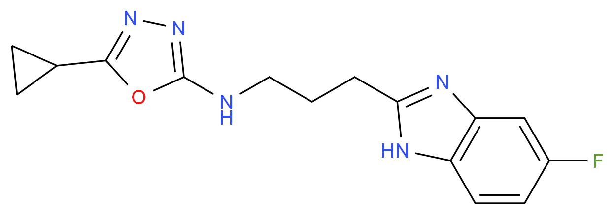 5-cyclopropyl-N-[3-(5-fluoro-1H-benzimidazol-2-yl)propyl]-1,3,4-oxadiazol-2-amine_分子结构_CAS_)