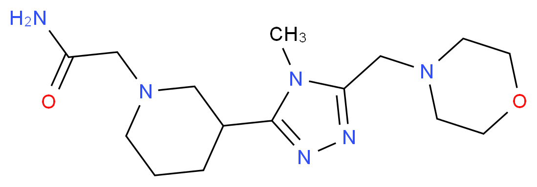 2-{3-[4-methyl-5-(morpholin-4-ylmethyl)-4H-1,2,4-triazol-3-yl]piperidin-1-yl}acetamide_分子结构_CAS_)