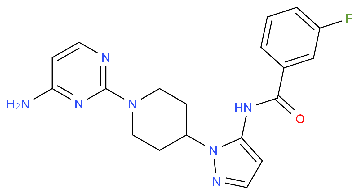 N-{1-[1-(4-aminopyrimidin-2-yl)piperidin-4-yl]-1H-pyrazol-5-yl}-3-fluorobenzamide_分子结构_CAS_)