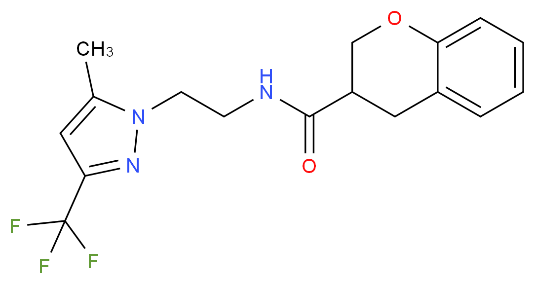 N-{2-[5-methyl-3-(trifluoromethyl)-1H-pyrazol-1-yl]ethyl}chromane-3-carboxamide_分子结构_CAS_)