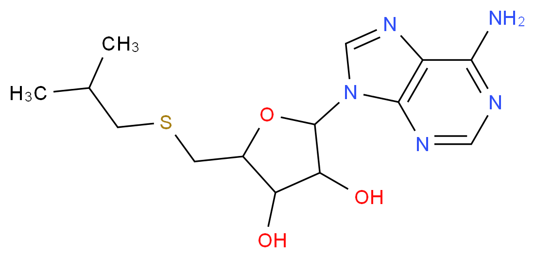 2-(6-amino-9H-purin-9-yl)-5-{[(2-methylpropyl)sulfanyl]methyl}oxolane-3,4-diol_分子结构_CAS_35899-54-8