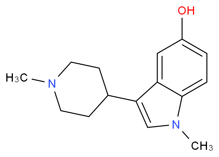 1-Methyl-3-(1-methylpiperidin-4-yl)-1H-indol-5-ol_分子结构_CAS_445441-74-7)