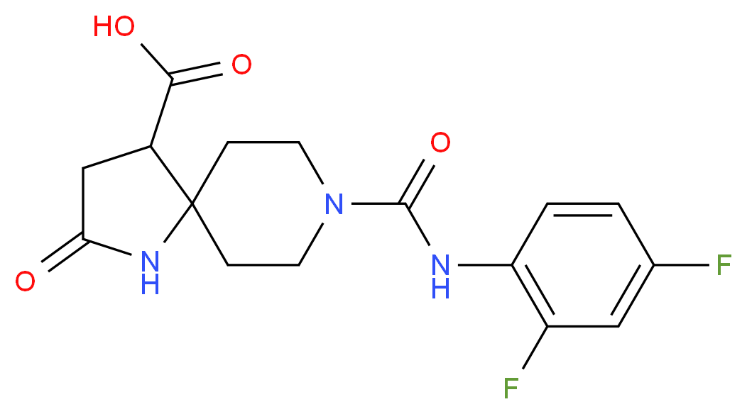 8-{[(2,4-difluorophenyl)amino]carbonyl}-2-oxo-1,8-diazaspiro[4.5]decane-4-carboxylic acid_分子结构_CAS_)