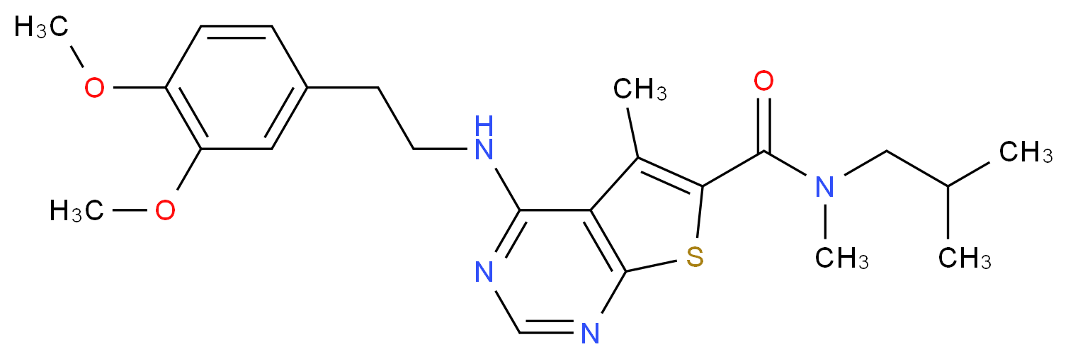 4-{[2-(3,4-dimethoxyphenyl)ethyl]amino}-N-isobutyl-N,5-dimethylthieno[2,3-d]pyrimidine-6-carboxamide_分子结构_CAS_)