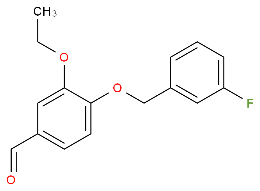 3-ethoxy-4-[(3-fluorophenyl)methoxy]benzaldehyde_分子结构_CAS_346459-54-9