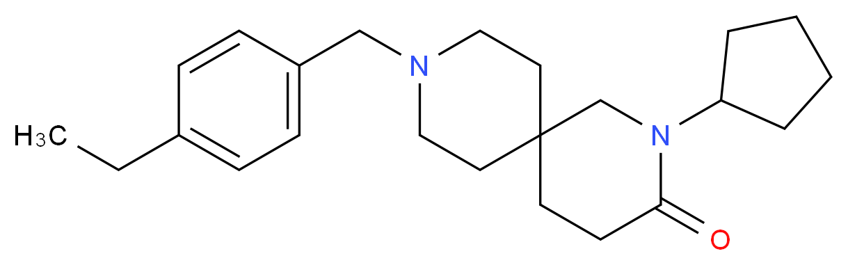 2-cyclopentyl-9-(4-ethylbenzyl)-2,9-diazaspiro[5.5]undecan-3-one_分子结构_CAS_)