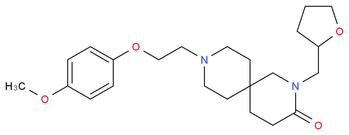 9-[2-(4-methoxyphenoxy)ethyl]-2-(tetrahydrofuran-2-ylmethyl)-2,9-diazaspiro[5.5]undecan-3-one_分子结构_CAS_)