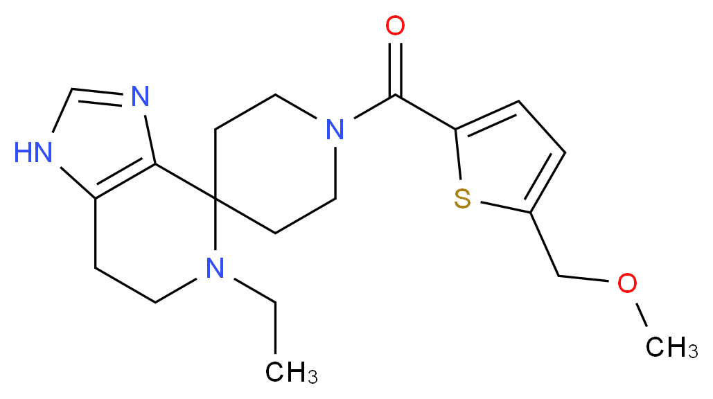 5-ethyl-1'-{[5-(methoxymethyl)-2-thienyl]carbonyl}-1,5,6,7-tetrahydrospiro[imidazo[4,5-c]pyridine-4,4'-piperidine]_分子结构_CAS_)