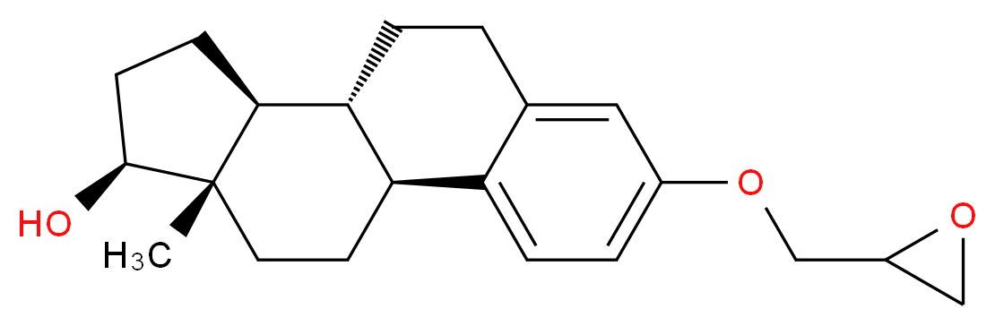 (1S,10R,11S,14S,15S)-15-methyl-5-(oxiran-2-ylmethoxy)tetracyclo[8.7.0.0<sup>2</sup>,<sup>7</sup>.0<sup>1</sup><sup>1</sup>,<sup>1</sup><sup>5</sup>]heptadeca-2,4,6-trien-14-ol_分子结构_CAS_132008-46-9