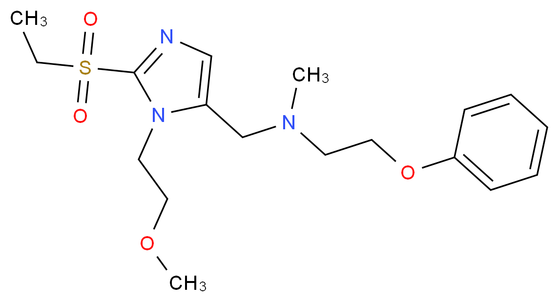N-{[2-(ethylsulfonyl)-1-(2-methoxyethyl)-1H-imidazol-5-yl]methyl}-N-methyl-2-phenoxyethanamine_分子结构_CAS_)