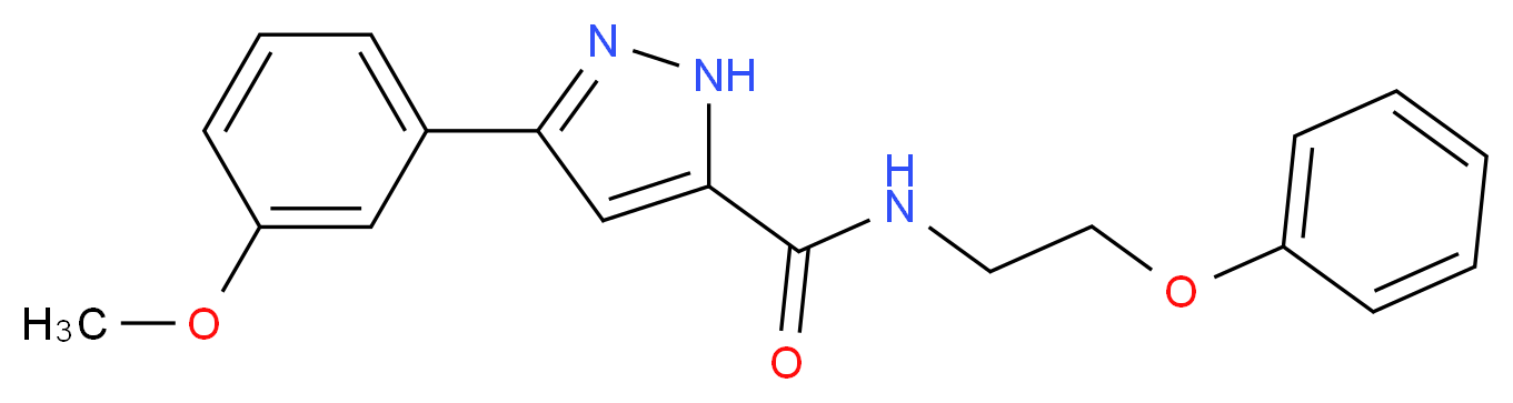 3-(3-methoxyphenyl)-N-(2-phenoxyethyl)-1H-pyrazole-5-carboxamide_分子结构_CAS_)