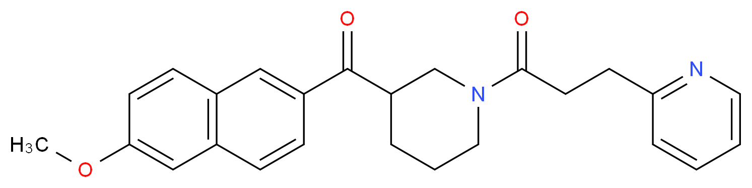(6-methoxy-2-naphthyl){1-[3-(2-pyridinyl)propanoyl]-3-piperidinyl}methanone_分子结构_CAS_)