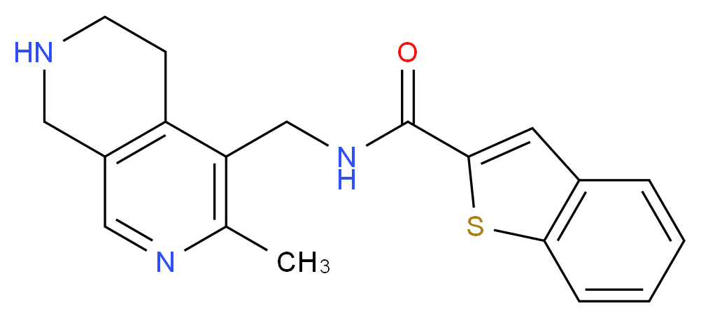 N-[(3-methyl-5,6,7,8-tetrahydro-2,7-naphthyridin-4-yl)methyl]-1-benzothiophene-2-carboxamide_分子结构_CAS_)