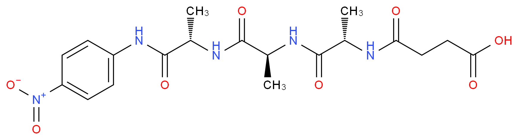 3-{[(1S)-1-{[(1S)-1-{[(1S)-1-[(4-nitrophenyl)carbamoyl]ethyl]carbamoyl}ethyl]carbamoyl}ethyl]carbamoyl}propanoic acid_分子结构_CAS_52299-14-6