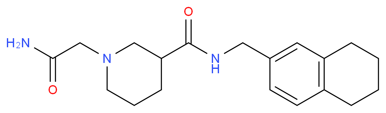1-(2-amino-2-oxoethyl)-N-(5,6,7,8-tetrahydronaphthalen-2-ylmethyl)piperidine-3-carboxamide_分子结构_CAS_)
