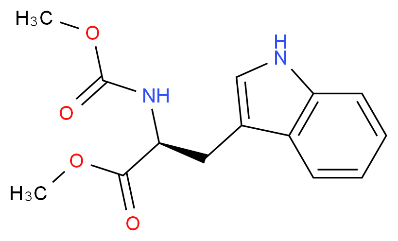 methyl (2S)-3-(1H-indol-3-yl)-2-[(methoxycarbonyl)amino]propanoate_分子结构_CAS_58635-46-4